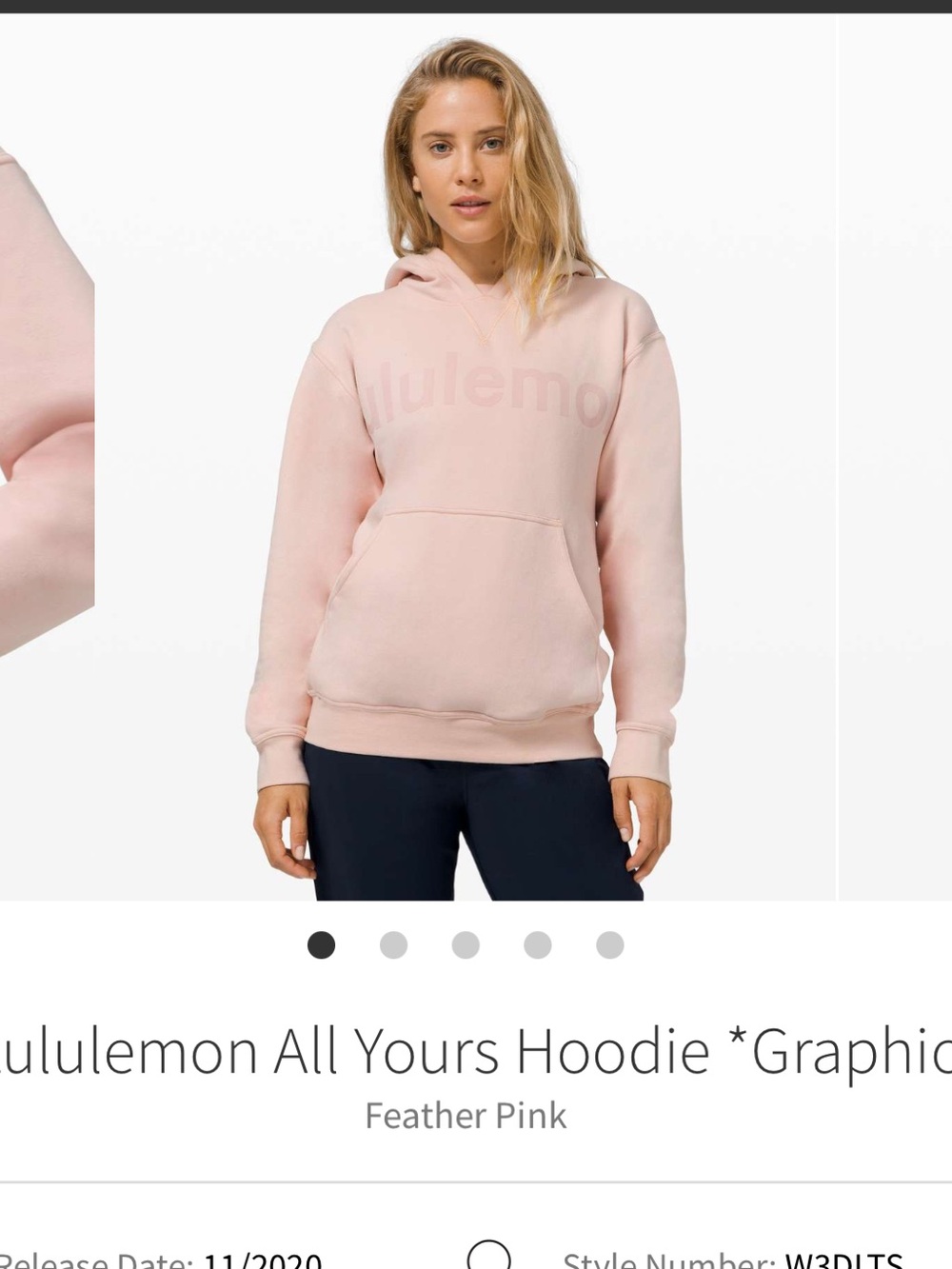 lululemon All Yours GRAPHIC Hoodie - Feather Pink EUC! Size 10 sooo soft